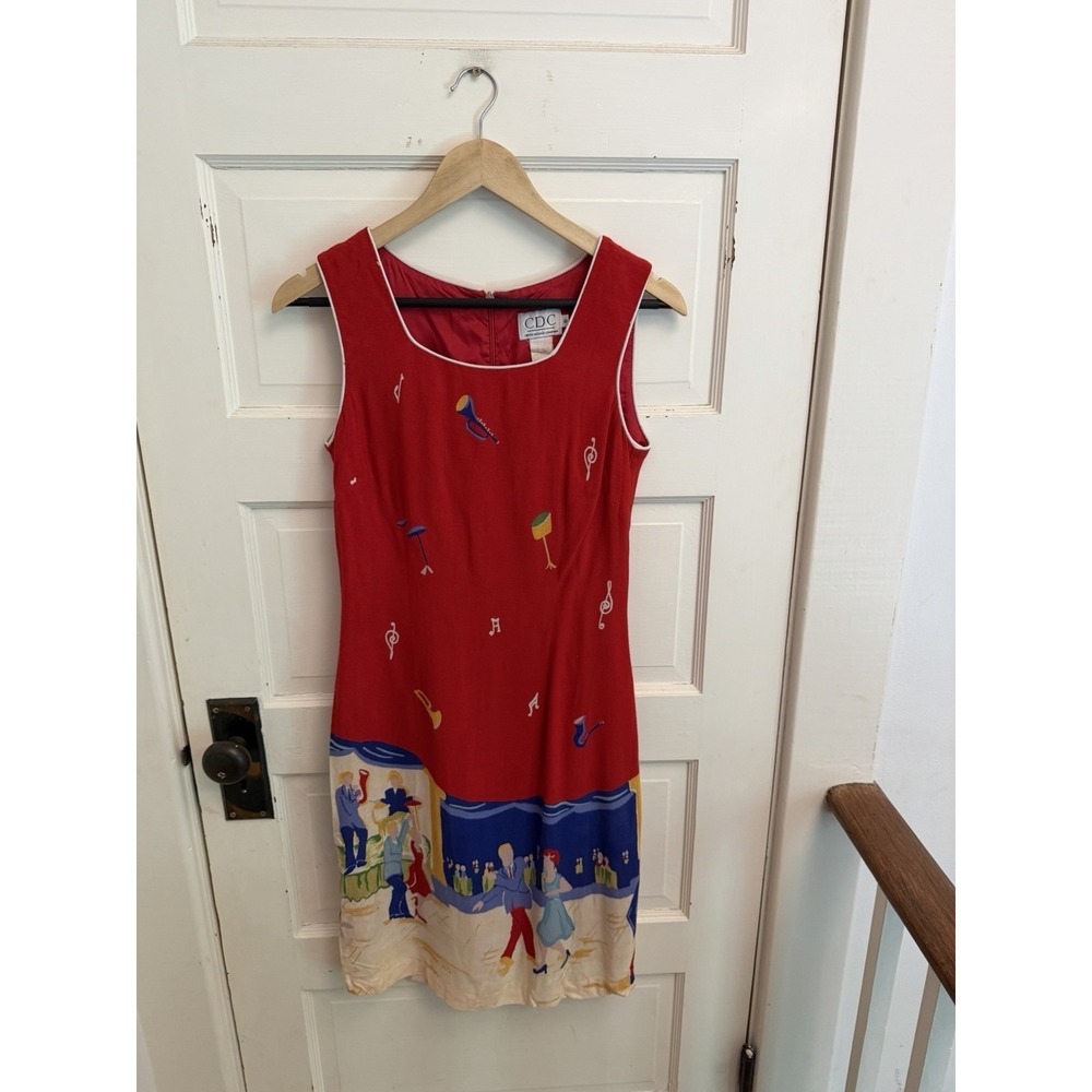 CDC By Caren Desiree Company Vintage 80s Red Sheath Dress All That Jazz Size 6